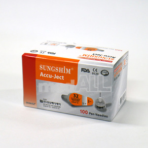 성심 인슐린 펜니들 32G 5mm Accu-Ject /당뇨주사침/멸균주사침/혈당/주사바늘