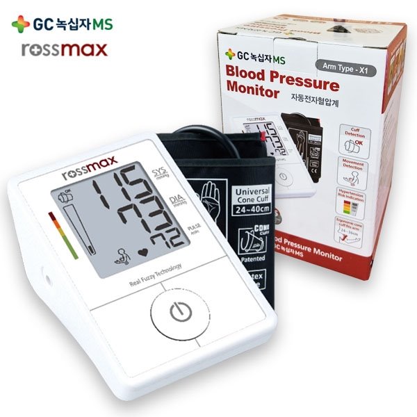[쉽고편리한] 녹십자 rossmax 자동전자혈압계 혈압측정 가정용혈압계 팔뚝형혈압계